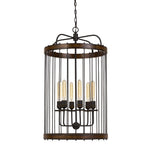 Cal Lighting Cantania 6-Light Metal Circular Cage Pendant Light