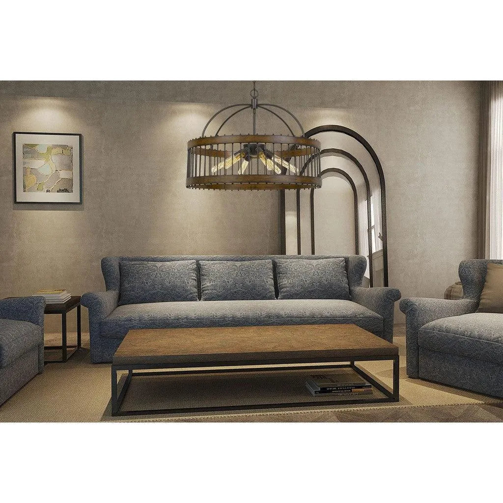 Cal Lighting Cantania 60W X 6 Metal Pendant Fixture 30 in.