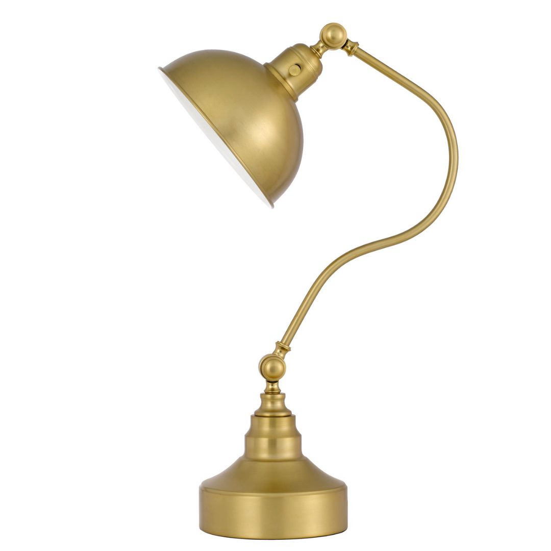 Cal Lighting Industrial Adjustable Metal Downbridge Desk Lamp With Half Dome Metal Shade 