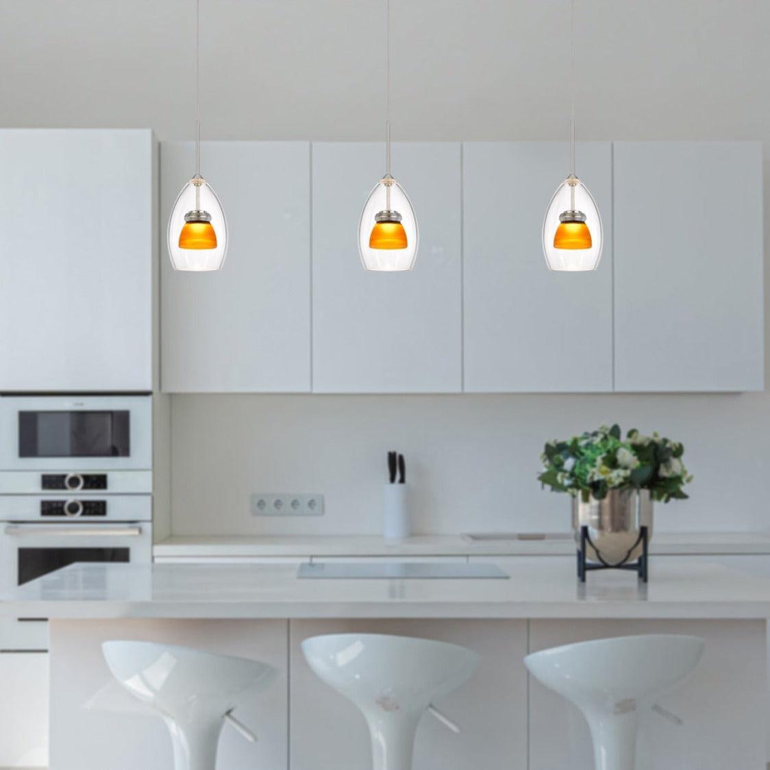 Cal Lighting Integrated Dimmable LED Double Glass Mini Pendant Light