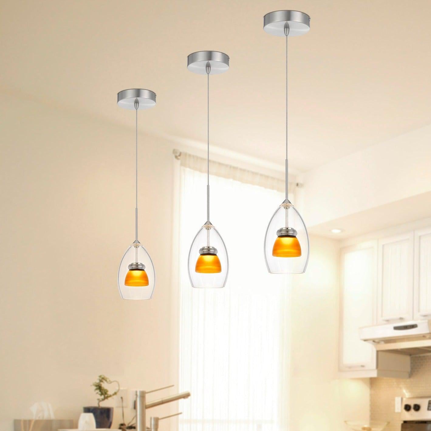 Cal Lighting Integrated Dimmable LED Double Glass Mini Pendant Light