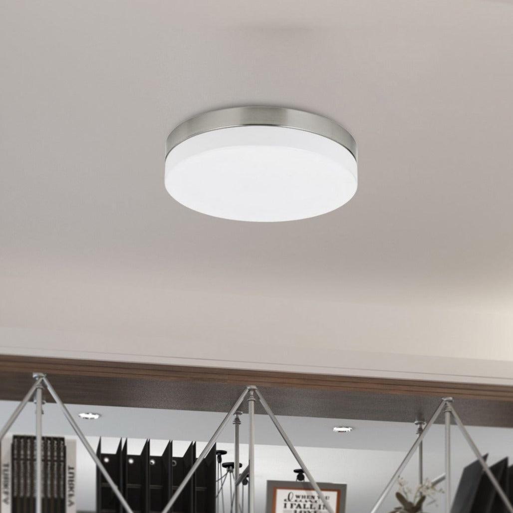 Cal Lighting LED Dimmable Half Dome Ceiling Light in Brushed Steel