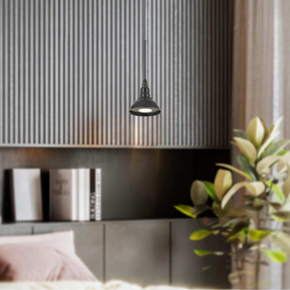 Cal Lighting Kampia LED Dimmable Metal Pendant Light in Dark Bronze