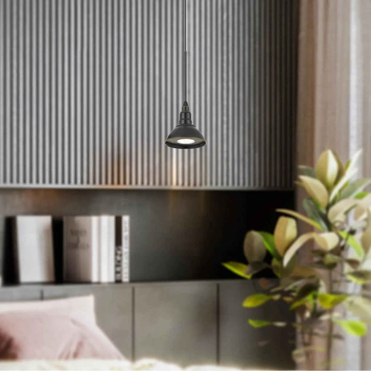 Cal Lighting Kampia LED Dimmable Metal Pendant Light in Dark Bronze
