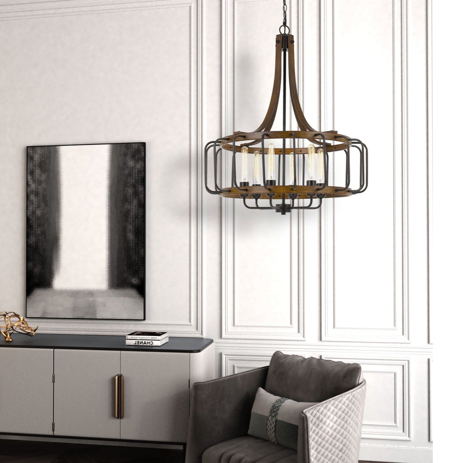 Cal Lighting Kellia 60W X 6 Metal Chandelier 