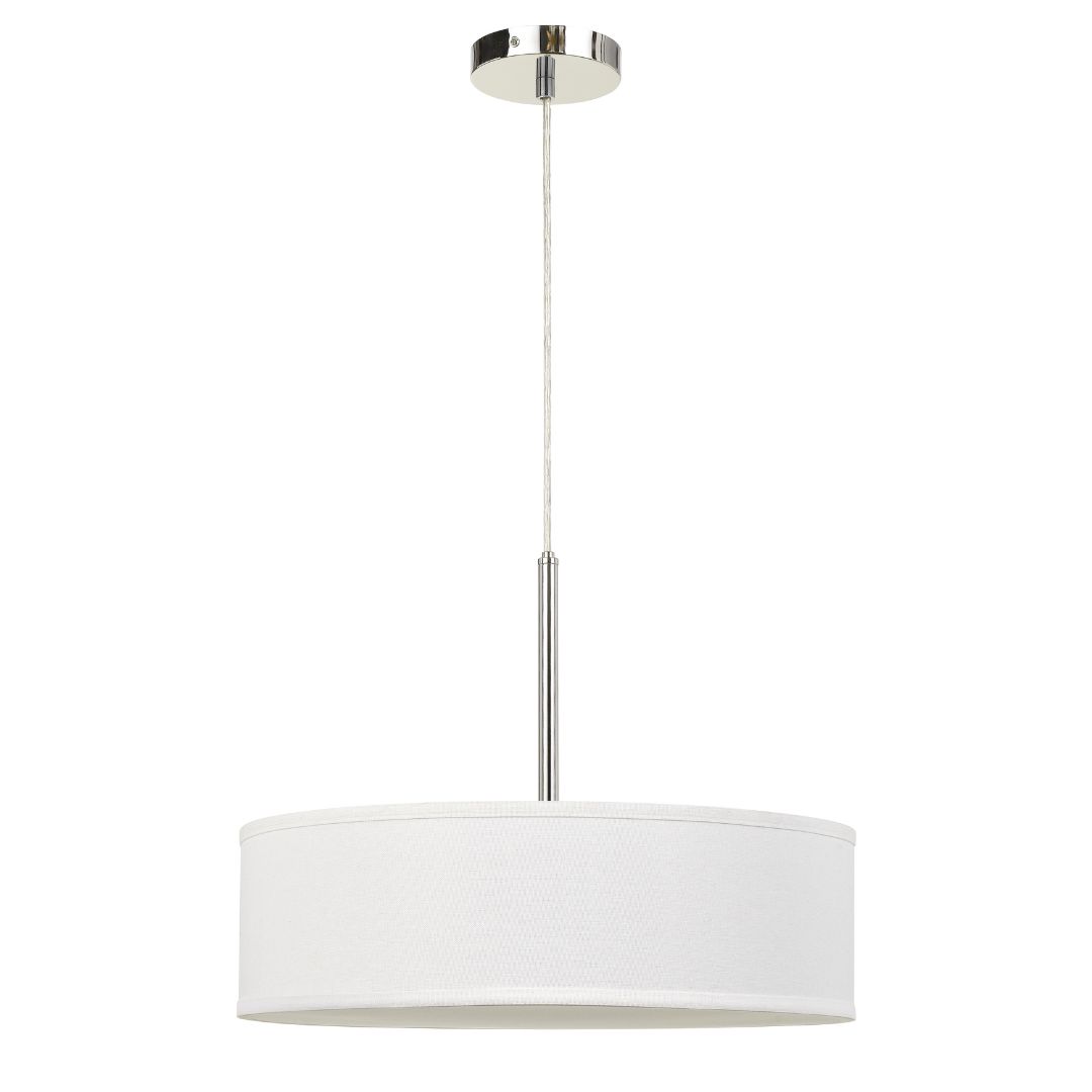 Cal Lighting Led 18W Dimmable Pendant With Diffuser And Hardback Fabric Shade Off White