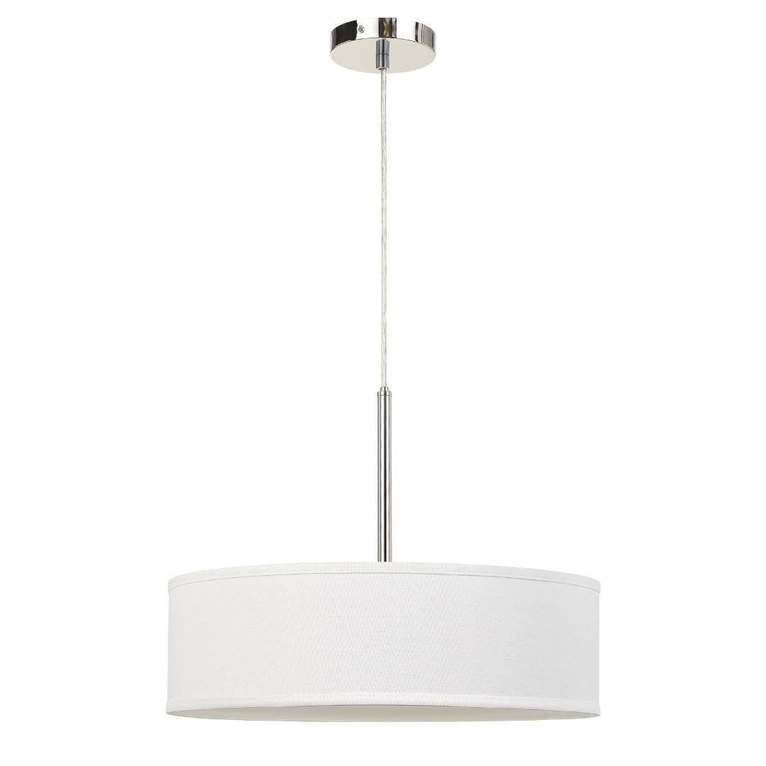 Cal Lighting LED Dimmable Pendant Light with Diffuser and Hardback Fabric Shade