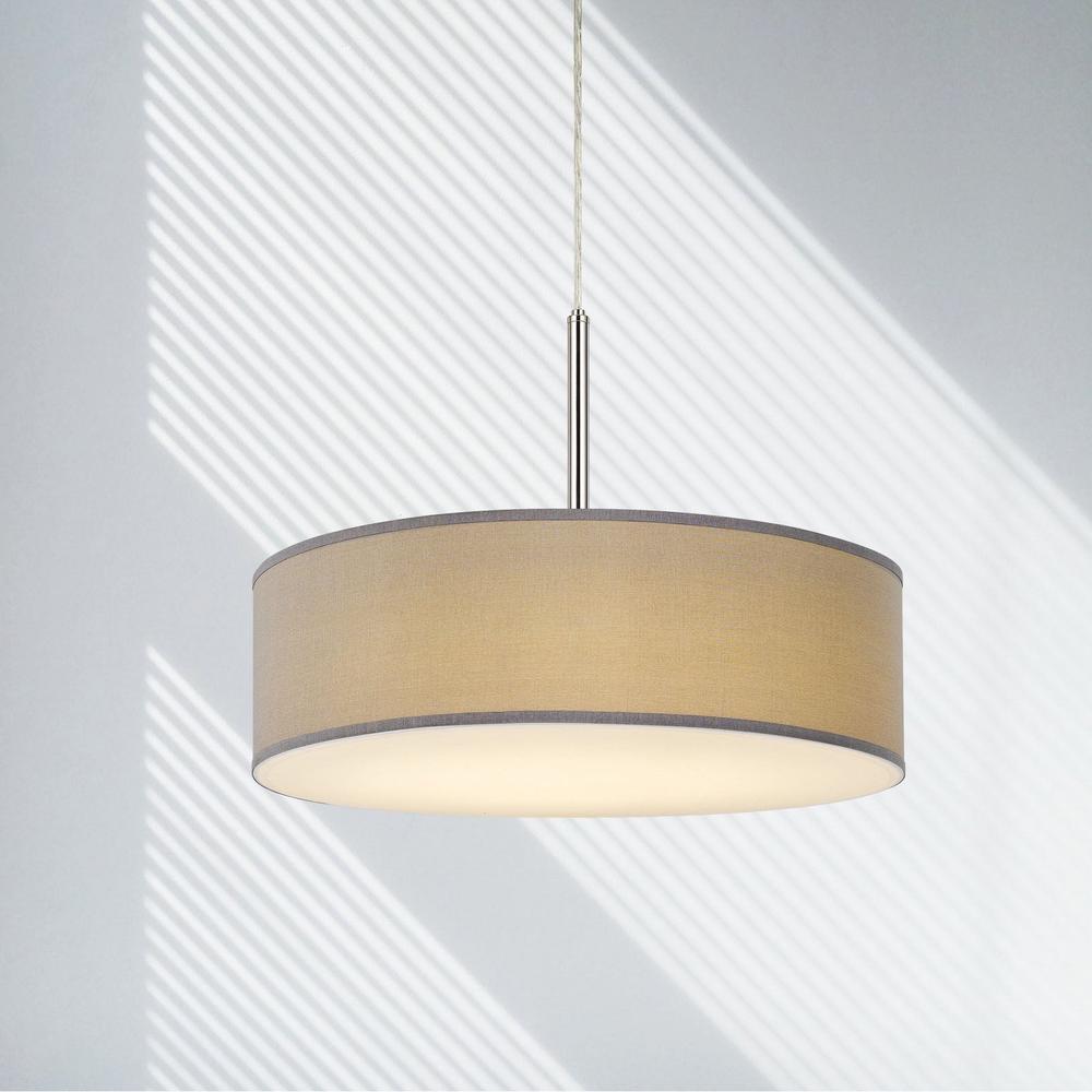 Cal Lighting LED Dimmable Pendant Light with Diffuser and Hardback Fabric Shade