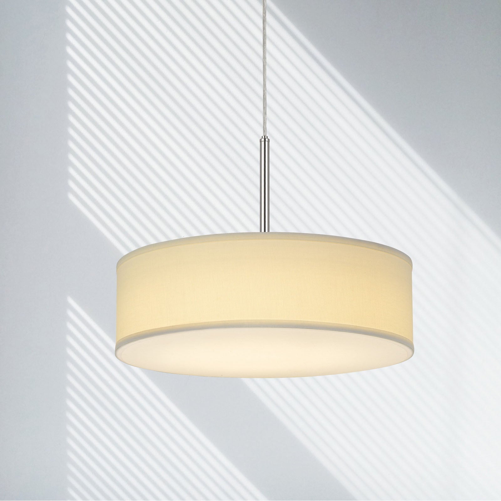 Cal Lighting Led 18W Dimmable Pendant With Diffuser And Hardback Fabric Shade 
