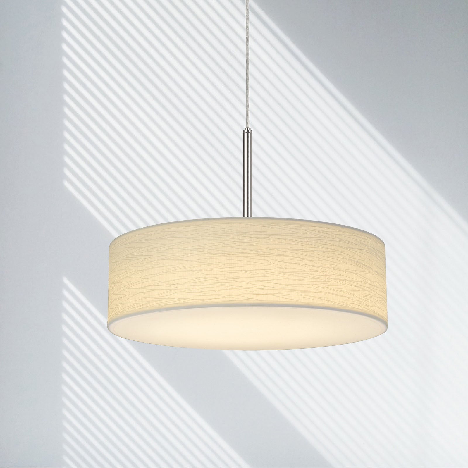 Cal Lighting Led 18W Dimmable Pendant With Diffuser And Hardback Fabric Shade 