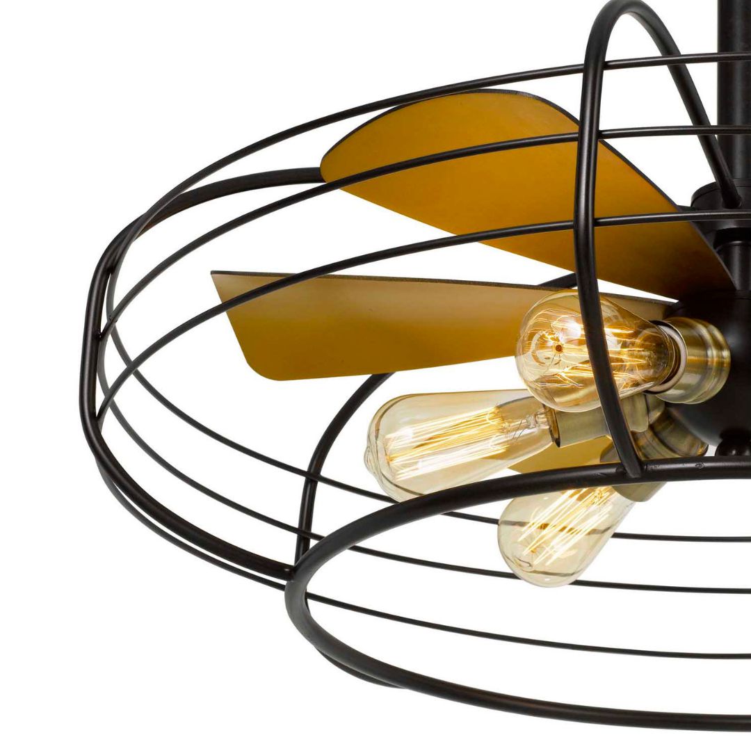 Cal Lighting Margo 6-Light Metal Chandelier with Fan Blade Accents in Dark Bronze