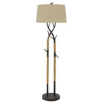 Cal Lighting Pecos Metal Tree Branch Floor Lamp with Wrapped Ropes in Black Iron