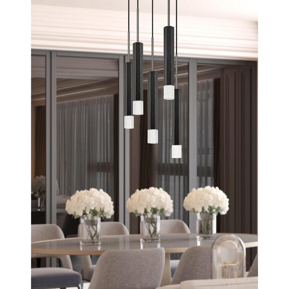 Cal Lighting Troy LED Dimmable 5-Light Pendant with Glass Diffuser