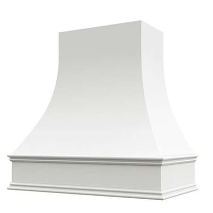 Hoodsly Curved White Wooden Wall Mount Range Hood (30 in. W x 36 in. H)