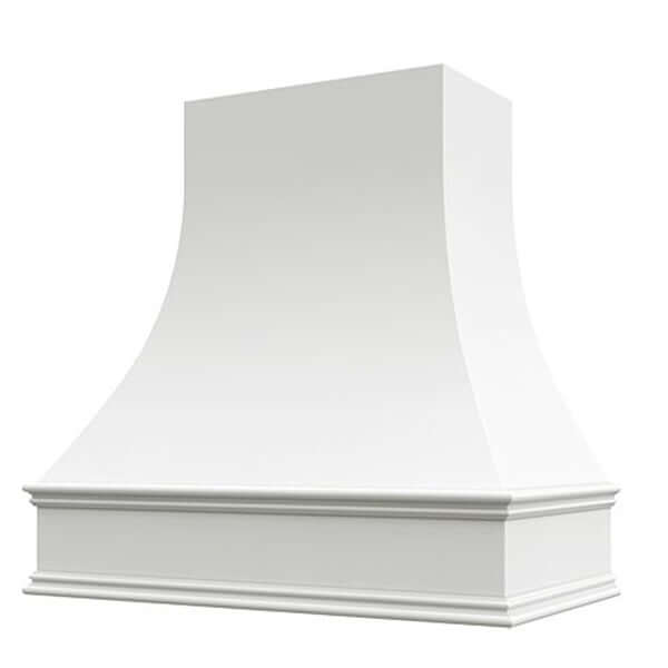 Hoodsly Curved White Wooden Wall Mount Range Hood (30 in. W x 48 in. H)