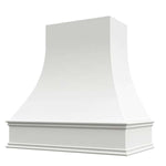 Hoodsly Curved White Wooden Wall Mount Range Hood (36 in. W x 36 in. H)