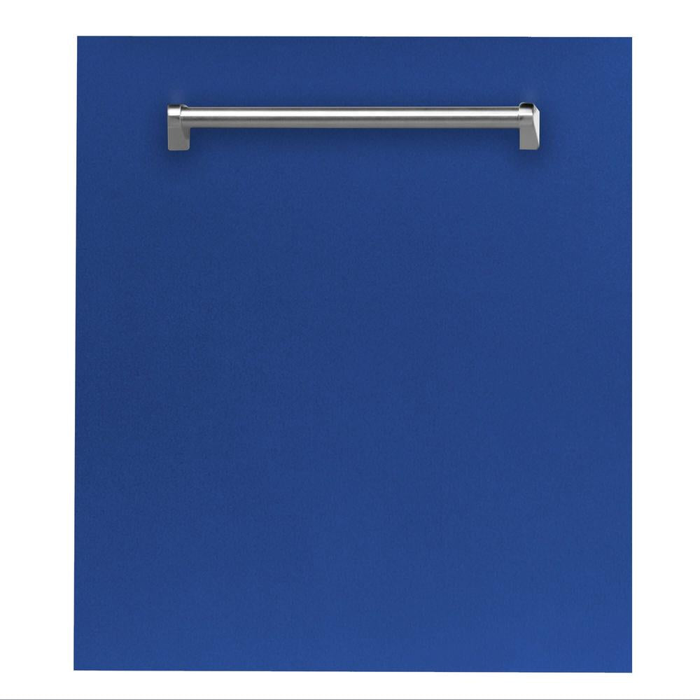 ZLINE 24 in. Blue Matte Top Control Built-In Dishwasher with Stainless Steel Tub and Traditional Style Handle, 52dBa (DW-BM-24) 