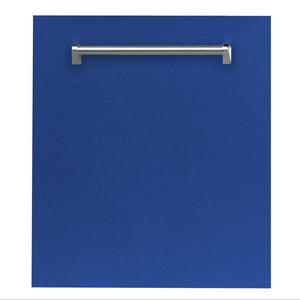 ZLINE 24 in. Blue Matte Top Control Built-In Dishwasher with Stainless Steel Tub and Traditional Style Handle, 52dBa (DW-BM-24) main image.