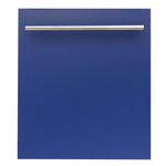 ZLINE 24 in. Blue Matte Top Control Built-In Dishwasher with Stainless Steel Tub and Modern Style Handle, 52dBa (DW-BM-H-24) 