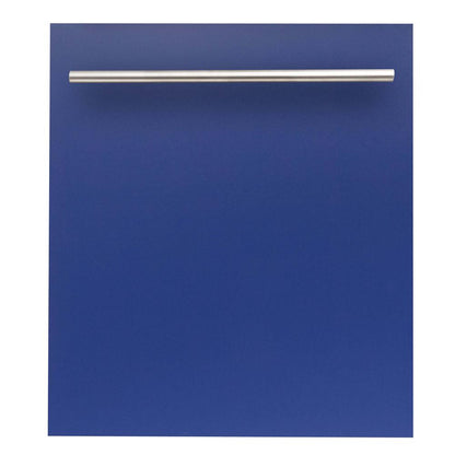 ZLINE 24 in. Blue Matte Top Control Built-In Dishwasher with Stainless Steel Tub and Modern Style Handle, 52dBa (DW-BM-H-24) 