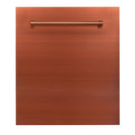 ZLINE 24 in. Copper Top Control Built-In Dishwasher with Stainless Steel Tub and Traditional Style Handle, 52dBa (DW-C-H-24) 