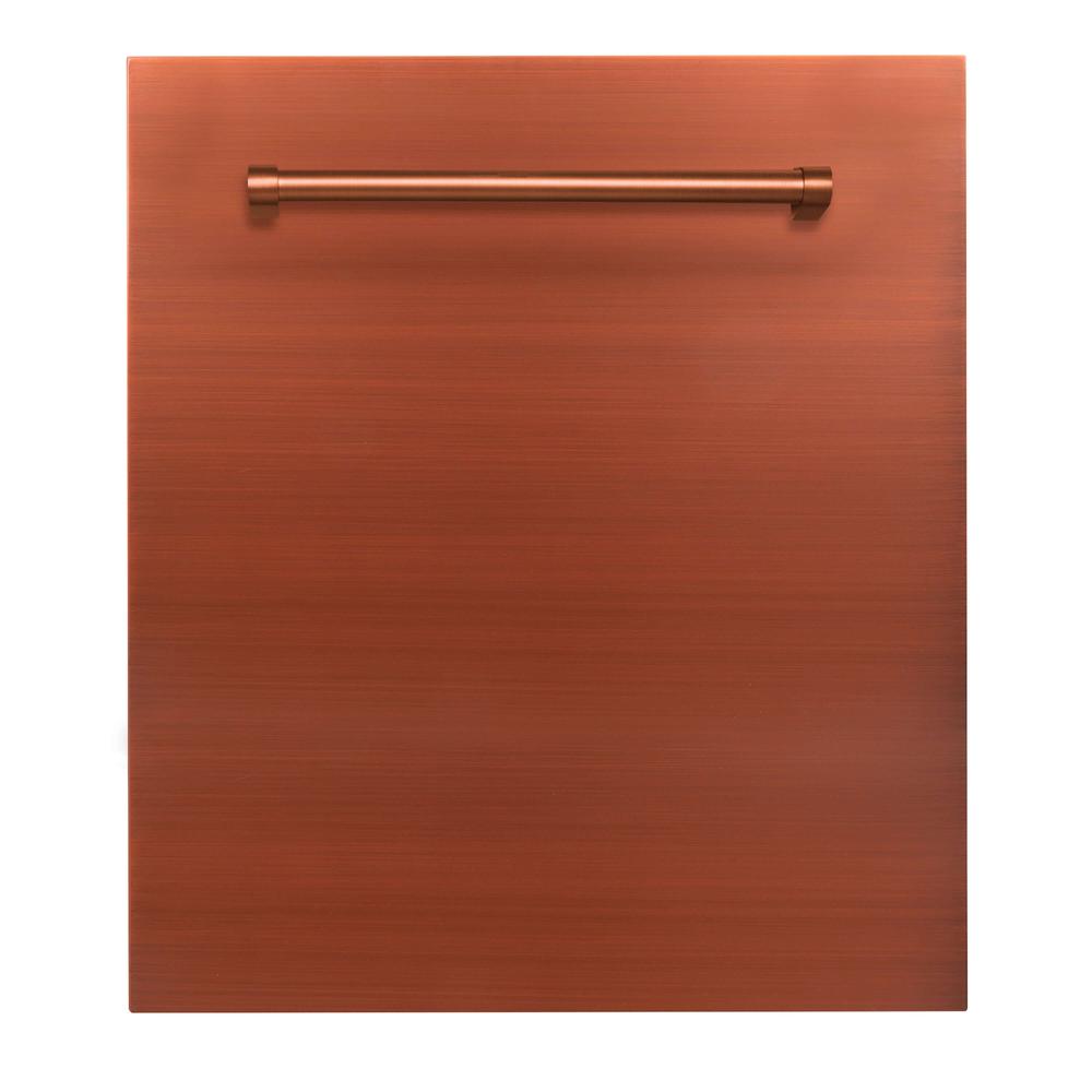 ZLINE 24 in. Copper Top Control Built-In Dishwasher with Stainless Steel Tub and Traditional Style Handle, 52dBa (DW-C-H-24) 