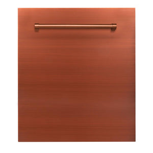 ZLINE 24 in. Copper Top Control Built-In Dishwasher with Stainless Steel Tub and Traditional Style Handle, 52dBa (DW-C-H-24) main image.