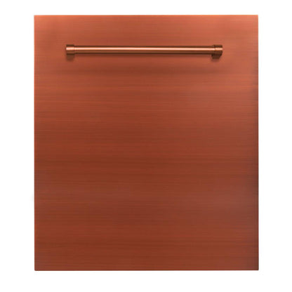 ZLINE 24 in. Copper Top Control Built-In Dishwasher with Stainless Steel Tub and Traditional Style Handle, 52dBa (DW-C-H-24) 