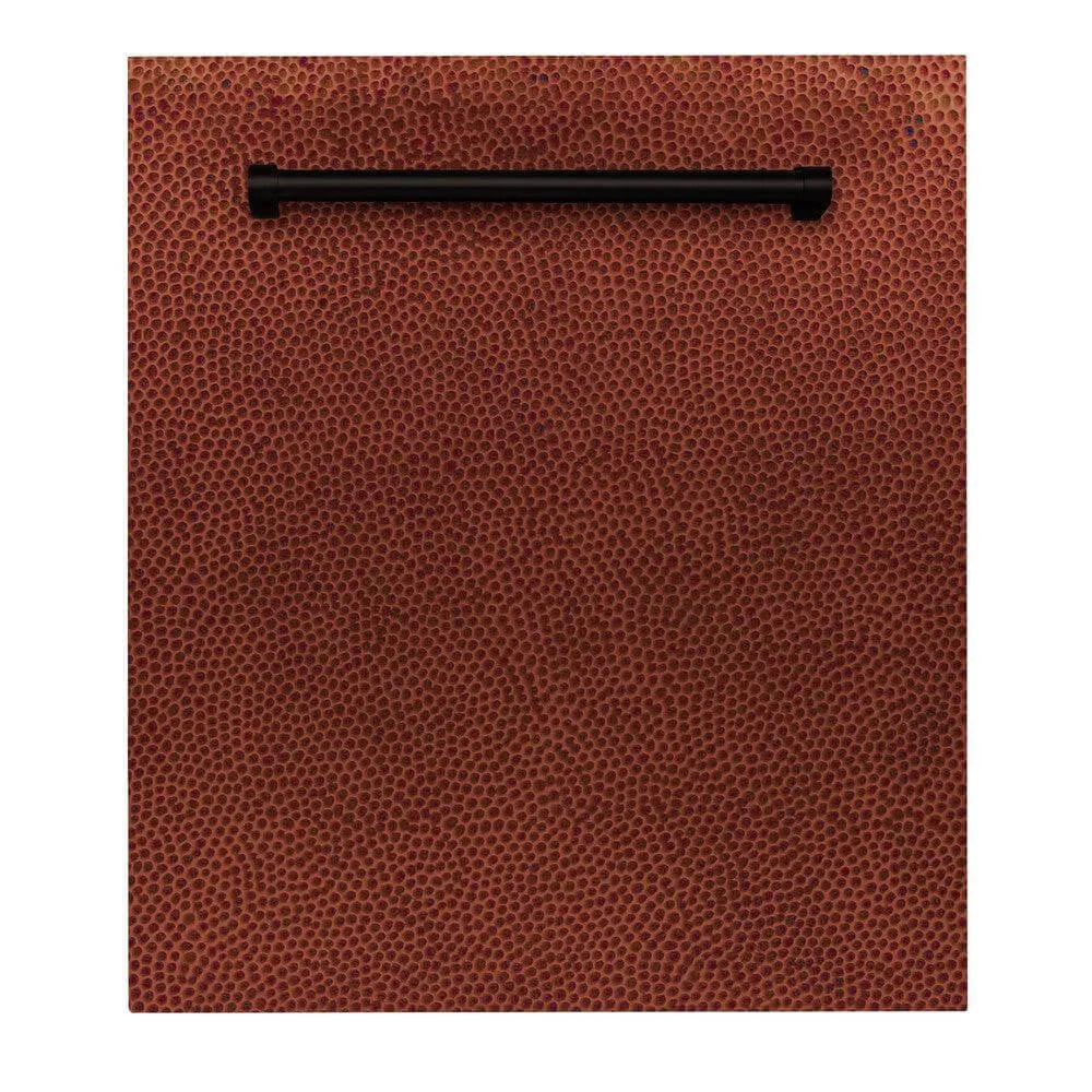 ZLINE 24 in. Dishwasher Panel with Traditional Handle (DP-H-24) Hand Hammered Copper