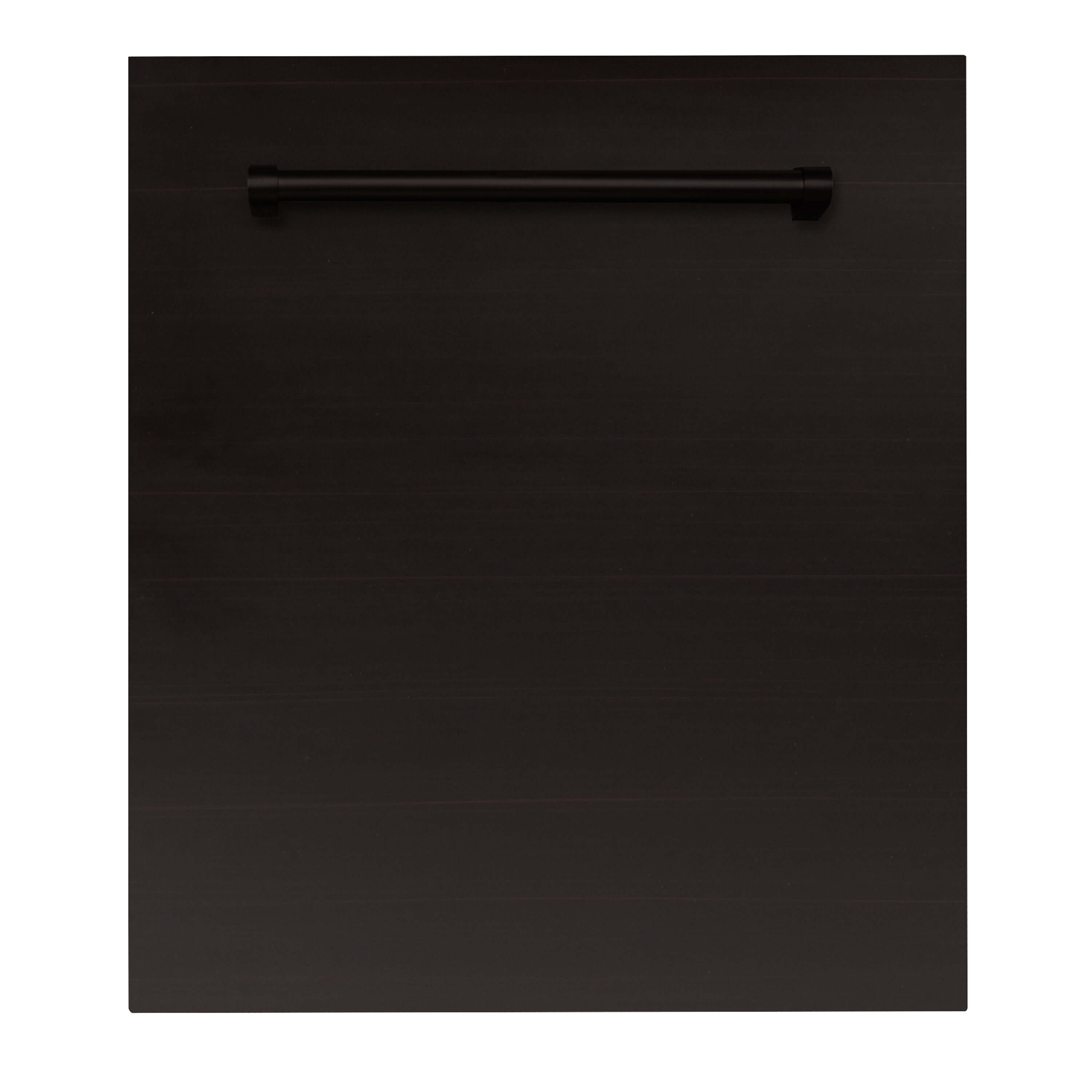 ZLINE 24 in. Oil-Rubbed Bronze Top Control Built-In Dishwasher with Stainless Steel Tub and Traditional Style Handle, 52dBa (DW-ORB-H-24)