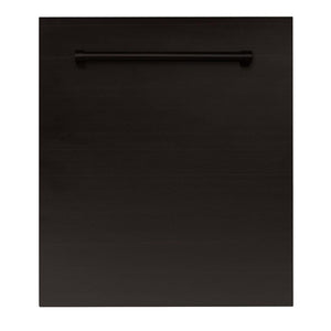 ZLINE 24 in. Oil-Rubbed Bronze Top Control Built-In Dishwasher with Stainless Steel Tub and Traditional Style Handle, 52dBa (DW-ORB-H-24) main image.