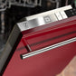 ZLINE 24 in. Red Gloss Top Control Built-In Dishwasher with Stainless Steel Tub and Modern Style Handle, 52dBa (DW-RG-H-24) close-up, open.