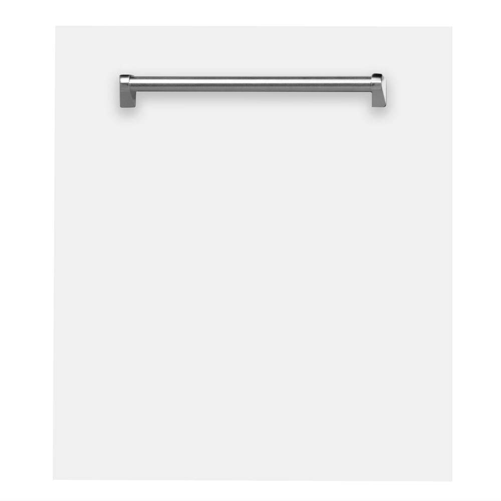 ZLINE 24 in. White Matte Top Control Built-In Dishwasher with Stainless Steel Tub and Traditional Style Handle, 52dBa (DW-WM-24) 