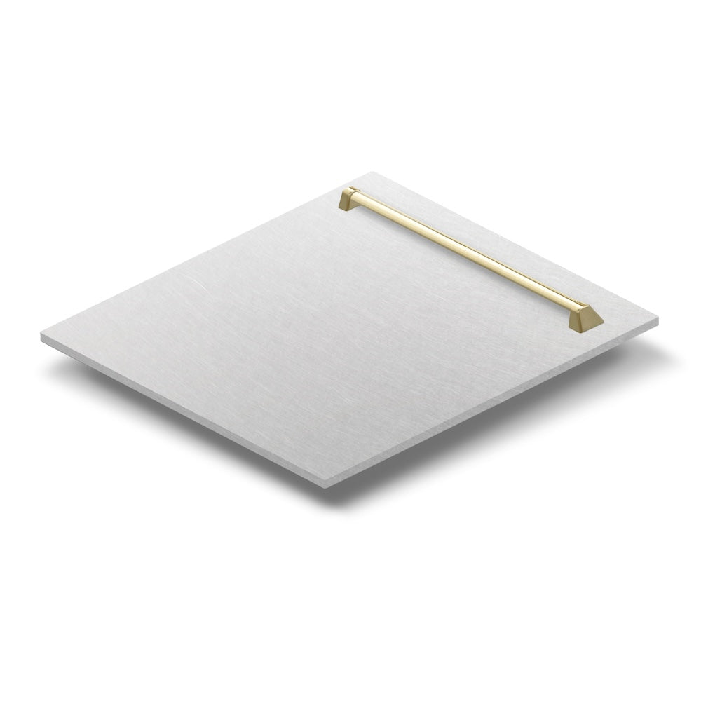 ZLINE Autograph Edition 24 in. Monument Dishwasher Panel with Color Options and Polished Gold Handle (DPMTZ-24-G) main image.