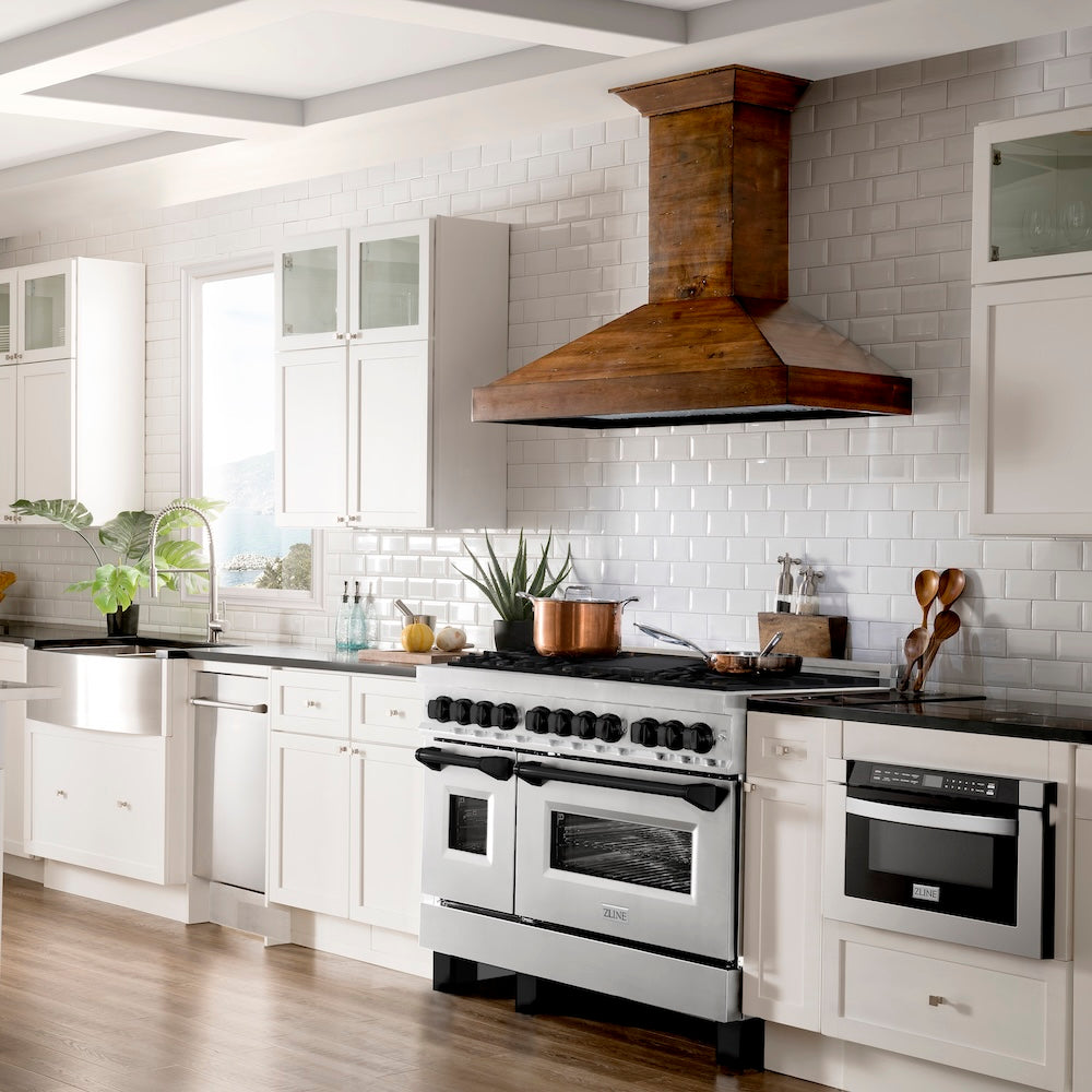 ZLINE Autograph Edition 48 in. 6.0 cu. ft. Legacy Dual Fuel Range with 7 Burner Gas Cooktop and 2 Electric Ovens in Stainless Steel and Matte Black Accents, Open Box-Good Condition