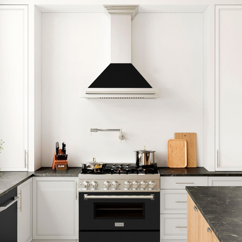 ZLINE 36 in. Stainless Steel Range Hood with Stainless Steel Handle and Color Options (KB4STX-36) 