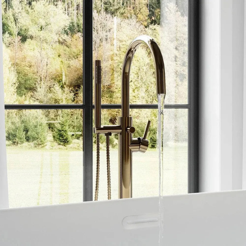 ZLINE Emerald Bay Bath Tub Filler in Champagne Bronze lifestyle