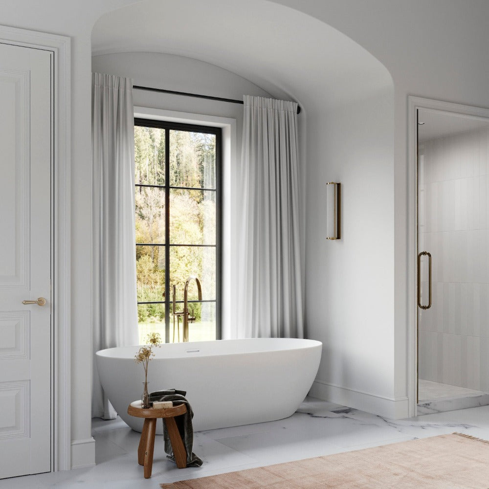 ZLINE Emerald Bay Bath Tub Filler in Polished Gold lifestyle