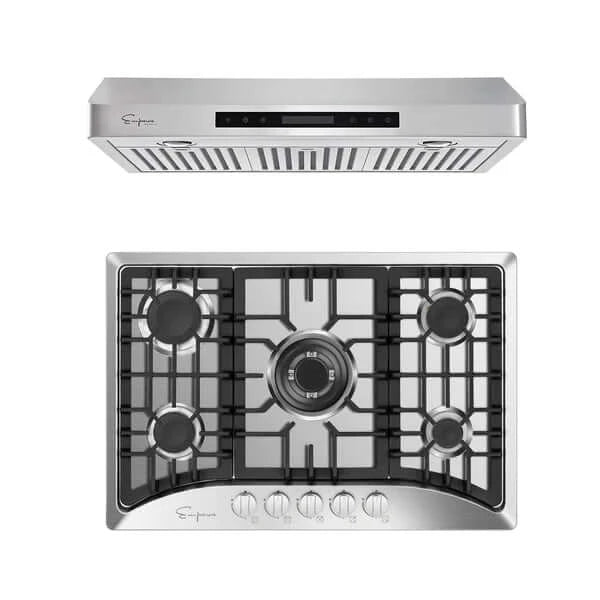 Empava 30 in. 2 Piece Kitchen Package with 30 in. Gas Cooktop and 30 in. Under Cabinet Range Hood (EMPV-30GC30RH13)