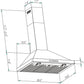 Empava 30 in. Wall Mount Range Hood in Stainless Steel (30RH03)