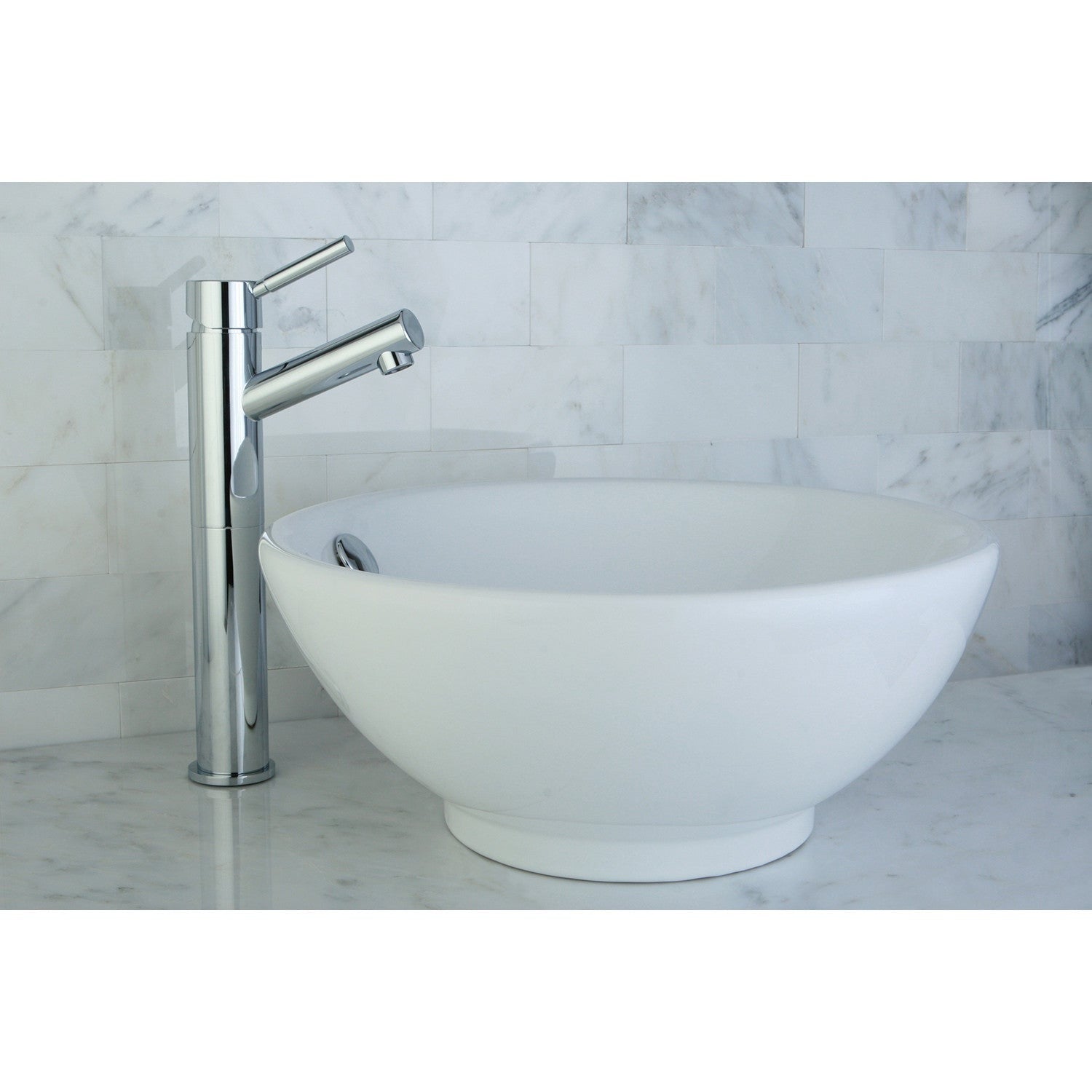 Kingston Brass 15 in. Perfection Vessel Sink, White