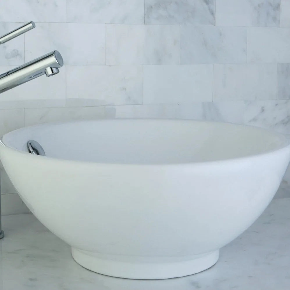 Kingston Brass 15 in. Perfection Round Vessel Sink in White (EV4129) 