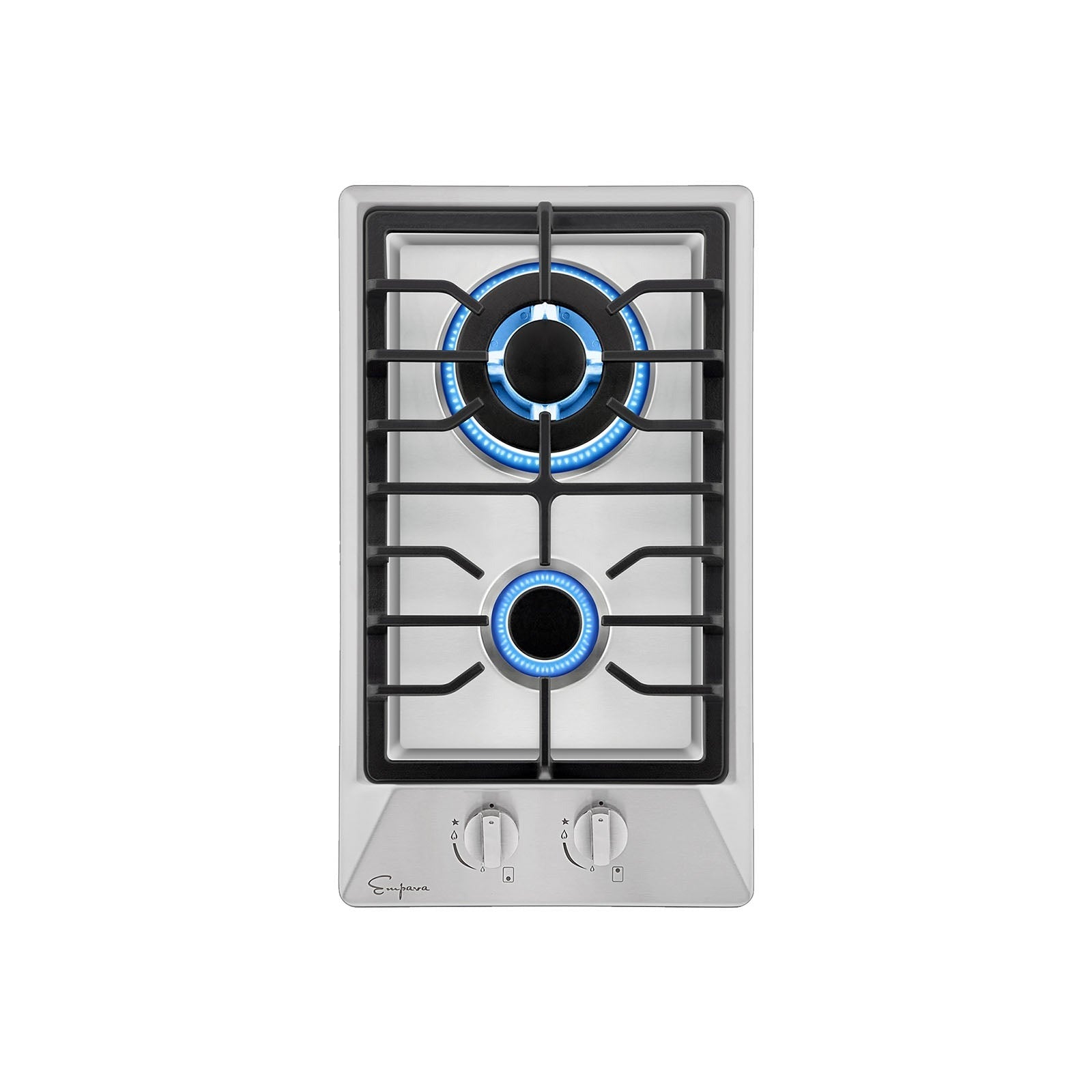 Empava 12 in. 2 burner Gas Cooktop in Stainless Steel (12GC29) 