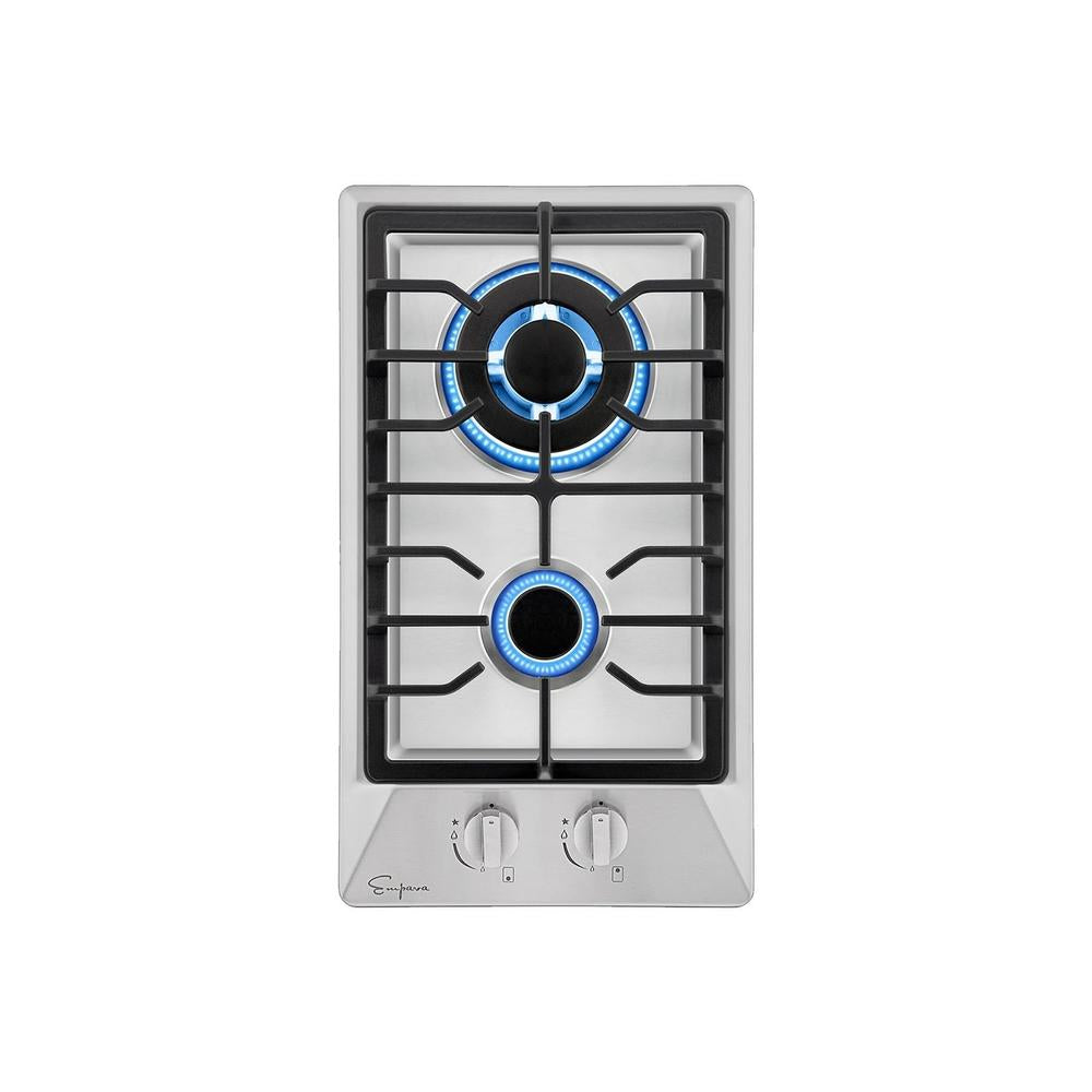Empava 12 in. 2 burner Gas Cooktop in Stainless Steel (12GC29)