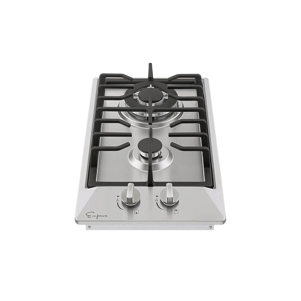 Empava 12 in. 2 burner Gas Cooktop in Stainless Steel (12GC29)
