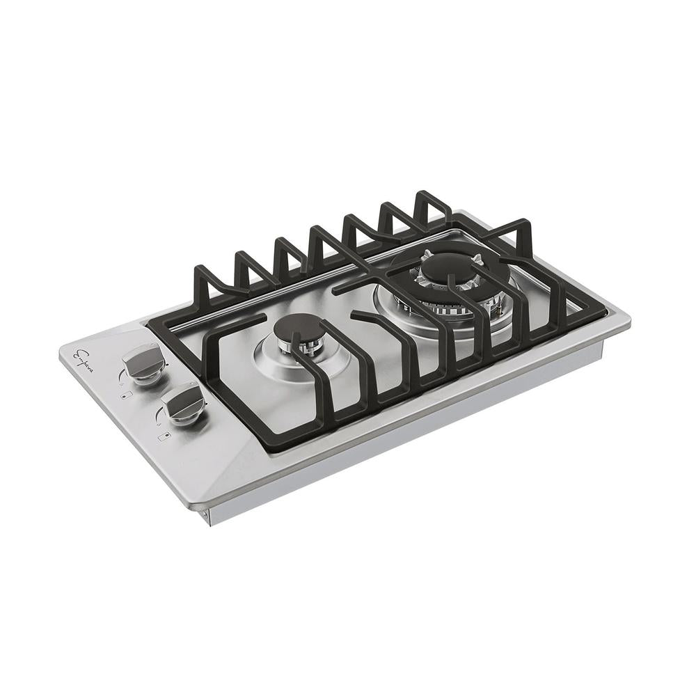 Empava 12 in. 2 burner Gas Cooktop in Stainless Steel (12GC29)