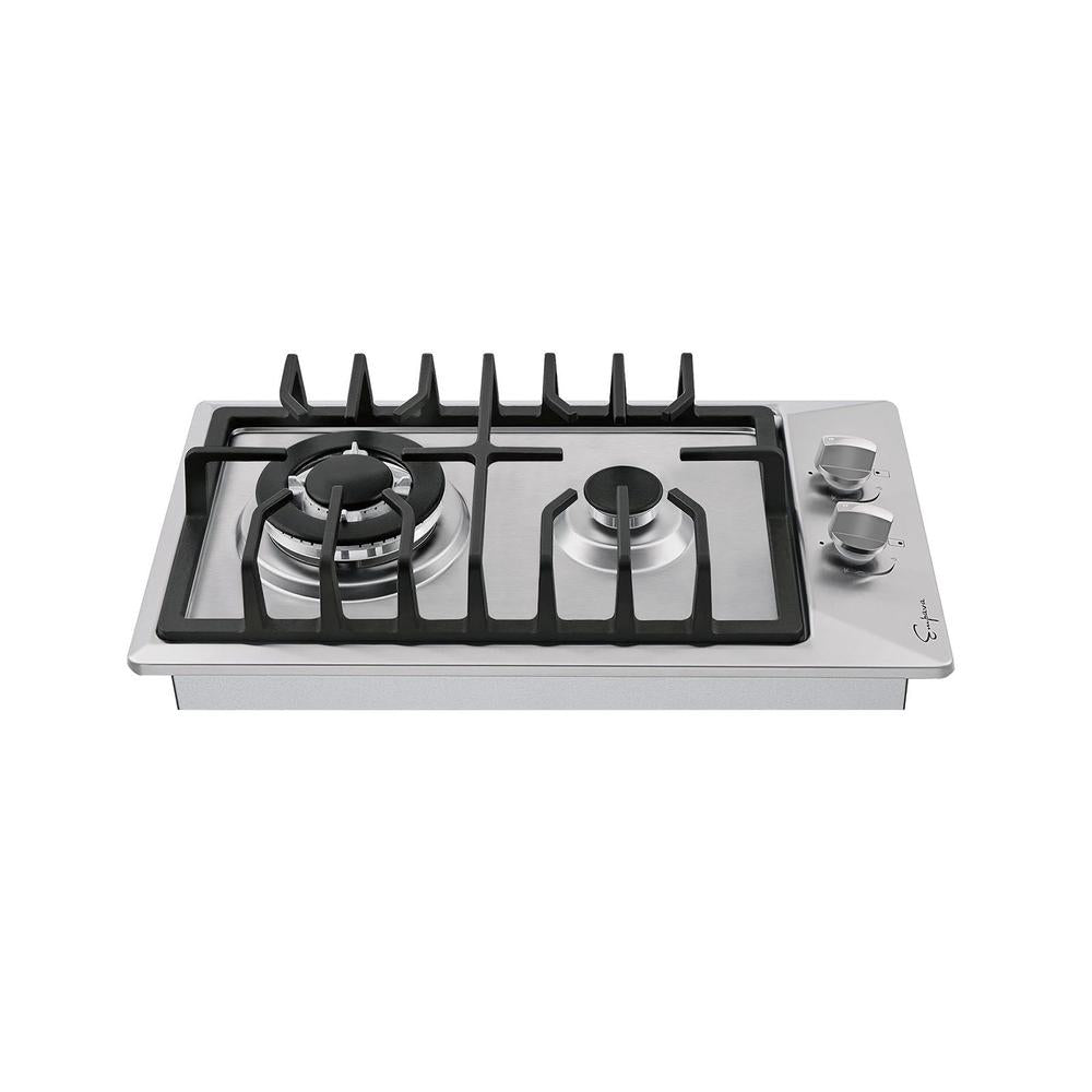 Empava 12 in. 2 burner Gas Cooktop in Stainless Steel (12GC29)