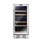 Empava 15 in. 29-Bottle Dual Zone Wine Cooler (WC02D) front.