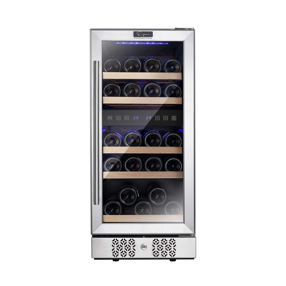 Empava 15 in. 29-Bottle Dual Zone Wine Cooler (WC02D) front.