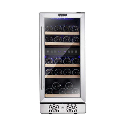 Empava 15 in. 29-Bottle Dual Zone Wine Cooler (WC02D) front.